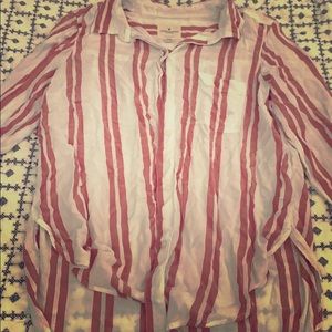 Pink striped button down